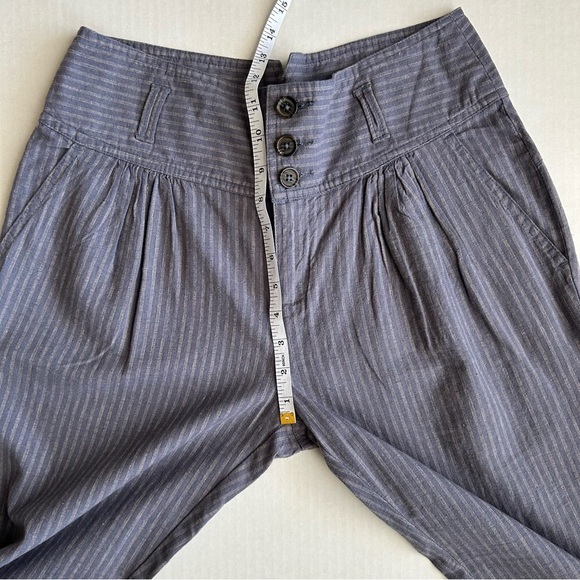 NWOT Sundance Women’s Blue Gray Striped Pleated Amelia Trouser Pants Size 6P - Picture 5 of 11